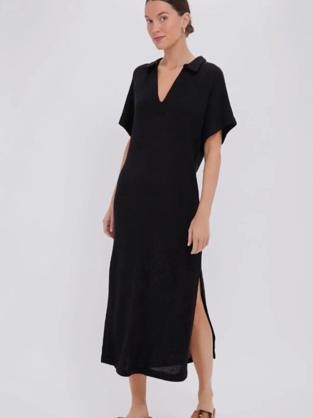 Tuckernuck Pomander Place Black Knit Maren Polo Dress NWT